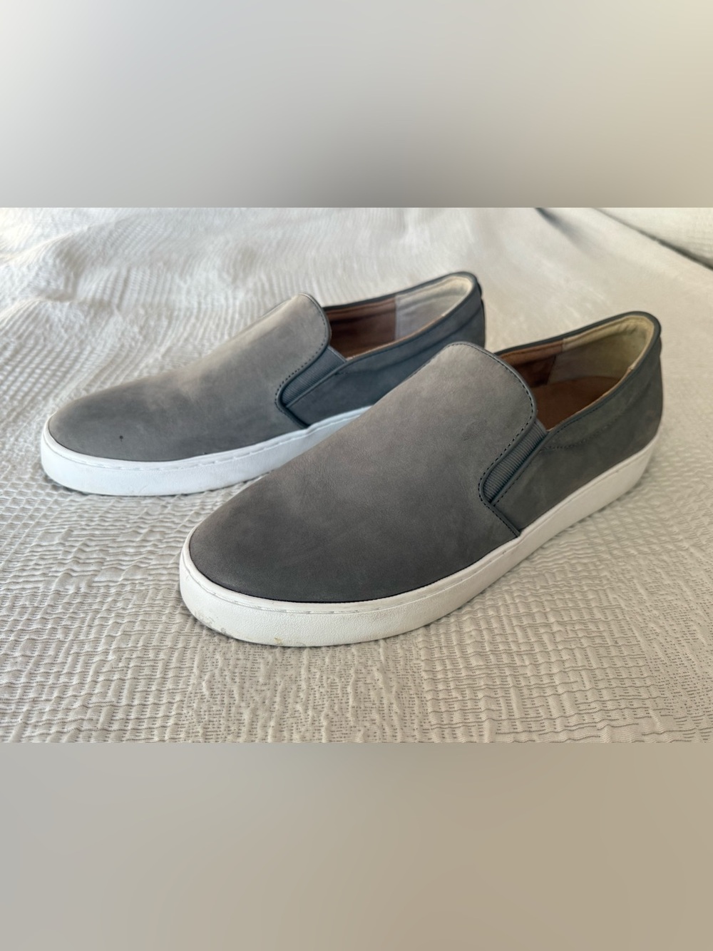 Vionic Women's Gray Slip-On Loafers with White Sole